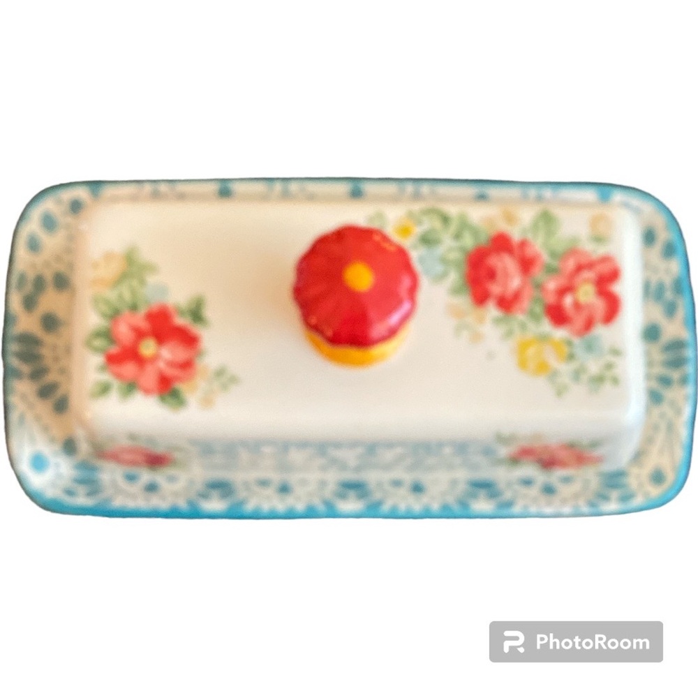 The Pioneer Woman Vintage Rose Butter Dish